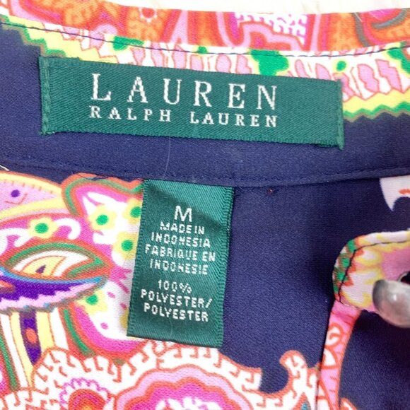 Lauren Ralph Lauren Floral/Paisley Flowy Tunic Blouse Women's Size Medium - Picture 5 of 6